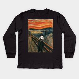 The Scream Parody Kids Long Sleeve T-Shirt